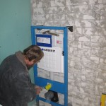 Badkamer tijdens verbouwing